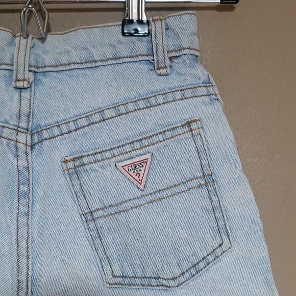 Vintage Girl's Guess Y2K Denim Cuffed Shorts - Picture 2 of 9